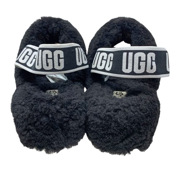 UGG 1107953 Oh Yeah‎ Black Sheepskin Slingback Slide Sandals - Picture 11 of 12